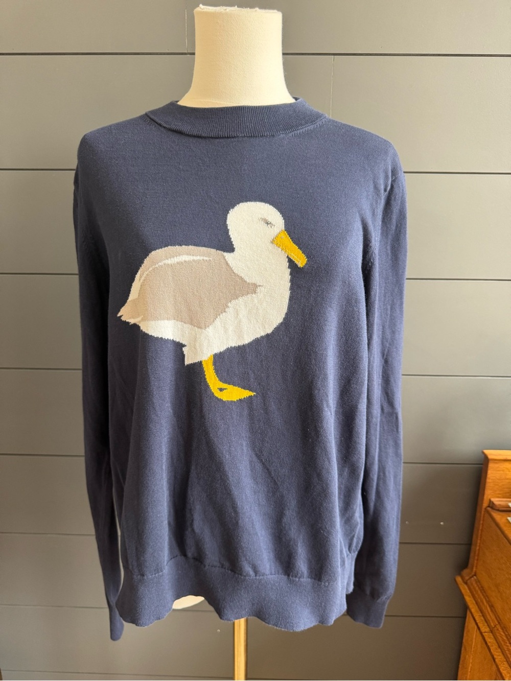 JW ANDERSON x Uniqlo Seagull Navy Blue Crewneck Novelty Sweater